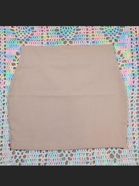 Papaya Neutral Tan Bodycon Mini Skirt
